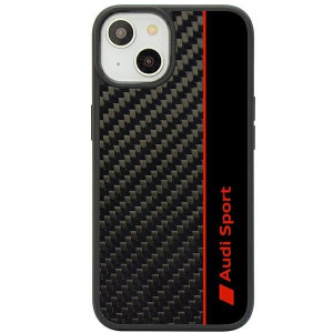 Оригинален гръб AUDI Carbon Fiber Stripe AUS-TPUPCIP14-R8 / D1-BK - iPhone 14 черен - Img 1