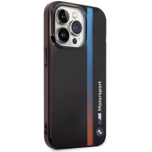 Оригинален гръб BMW IML Tricolor Stripe BMHCP14X22HVGV - iPhone 14 Pro Max черен - Img 4