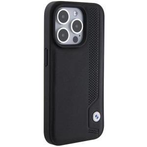 Оригинален гръб BMW Leather Blue Dots - iPhone 15 Pro черен - Img 4
