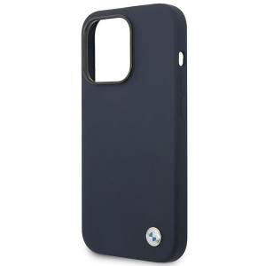 Оригинален гръб BMW Silicone Metal Logo MagSafe BMHMP14XSILNA - iPhone 14 Pro Max тъмносин - Img 6