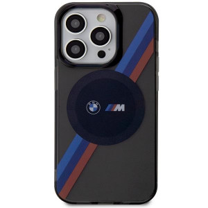 Оригинален гръб BMW Tricolor Stripes MagSafe BMHMP14XHDTK - iPhone 14 Pro Max сив - Img 3