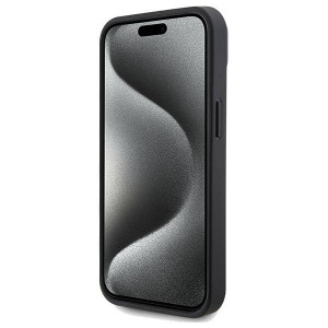 Оригинален гръб FERRARI Perforated Waves Metal Logo - iPhone 13 / 14 / 15 черен - Img 5