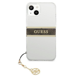 Оригинален гръб GUESS 4G Charms GUHCP13SKB4GBR - iPhone 13 mini прозрачен / кафяв - Img 3
