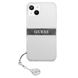Оригинален гръб GUESS 4G Charms GUHCP13SKB4GGR - iPhone 13 mini прозрачен / сив - Img 3