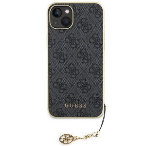 Оригинален гръб GUESS 4G Charms - iPhone 15 Plus сив - Img 3