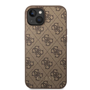 Оригинален гръб GUESS 4G Metal Gold Logo GUHCP15MG4GFBR - iPhone 15 Plus кафяв - Img 3