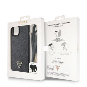 Оригинален гръб GUESS 4G Metal Logo с презрамка GUHCP15SP4TDSCPK - iPhone 15 черен - Img 9