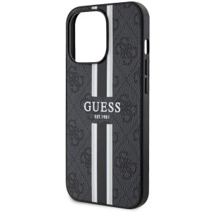 Оригинален гръб GUESS 4G Printed Stripe MagSafe GUHMP13LP4RPSK - iPhone 13 Pro черен - Img 6