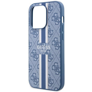 Оригинален гръб GUESS 4G Printed Stripe MagSafe GUHMP14LP4RPSB - iPhone 14 Pro син - Img 6