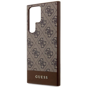 Оригинален гръб GUESS 4G Stripe GUHCS23LG4GLBR - Samsung Galaxy S23 Ultra кафяв - Img 6