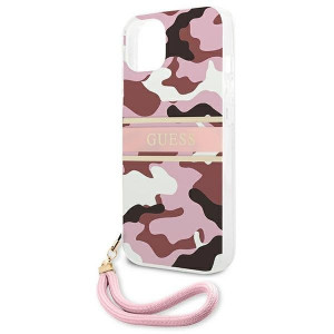 Оригинален гръб GUESS Camo GUHCP13mkCABPI с връзка - iPhone 13 розов - Img 6