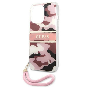 Оригинален гръб GUESS Camo GUHCP13XKCABPI с връзка - iPhone 13 Pro Max розов - Img 6
