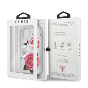 Оригинален гръб GUESS Flower Desire GUHCN58ROSTRT - iPhone 11 Pro прозрачен с розови и бели рози - Img 7