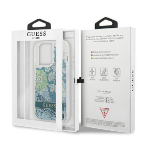 Оригинален гръб GUESS Flower Liquid Glitter GUHCP13XLFLSN - iPhone 13 Pro Max зелен - Img 8