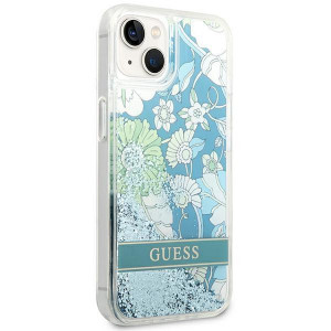 Оригинален гръб GUESS Flower Liquid Glitter GUHCP14MLFLSN - iPhone 14 Plus зелен - Img 4
