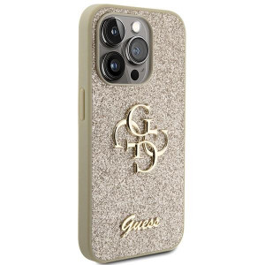 Оригинален гръб GUESS Glitter Script Big 4G - iPhone 15 Pro златист - Img 4