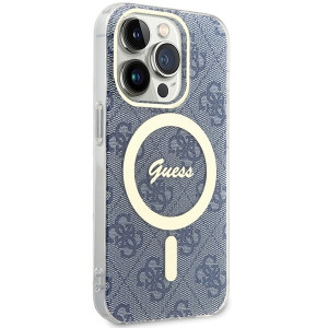 Оригинален гръб GUESS IML 4G MagSafe - iPhone 15 Pro син - Img 4