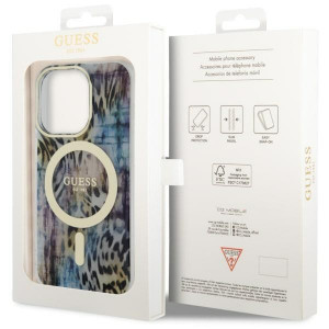 Оригинален гръб GUESS Leopard MagSafe GUHMP14LHLEOPWB - iPhone 14 Pro син - Img 8