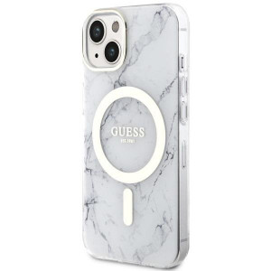 Оригинален гръб GUESS Marble MagSafe GUHMP14MPCUMAH - iPhone 14 Plus бял - Img 2