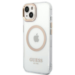 Оригинален гръб GUESS Metal Outline GUHMP14MHTRMD MagSafe - iPhone 14 Plus златист - Img 2