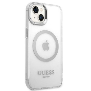 Оригинален гръб GUESS Metal Outline GUHMP14MHTRMS MagSafe - iPhone 14 Plus сребрист - Img 4