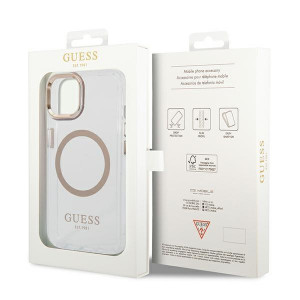 Оригинален гръб GUESS Metal Outline MagSafe GUHMP14SHTRMD - iPhone 14 златист - Img 8