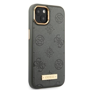 Оригинален гръб GUESS Peony Logo Plate MagSafe GUHMP13MSAPSTG - iPhone 13 сив - Img 4