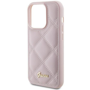 Оригинален гръб GUESS Quilted Metal Logo - iPhone 15 Pro Max розов - Img 6