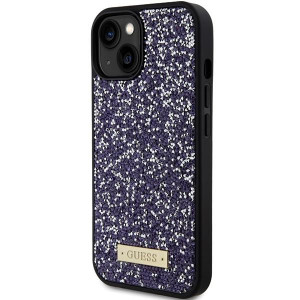 Оригинален гръб GUESS Rhinestone Metal Logo - iPhone 15 розов - Img 2