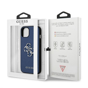 Оригинален гръб GUESS Saffiano 4G Metal Logo GUHCP13SSA4GSBL - iPhone 13 mini син - Img 8