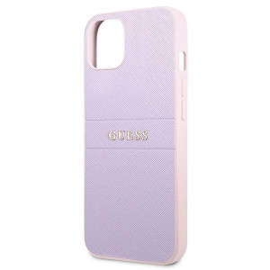 Оригинален гръб GUESS Saffiano Hot Stamp & Metal Logo GUHCP13SPSASBPU - iPhone 13 mini лилав - Img 6
