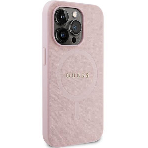 Оригинален гръб GUESS Saffiano MagSafe GUHMP14XPSAHMCP - iPhone 14 Pro Max розов - Img 4
