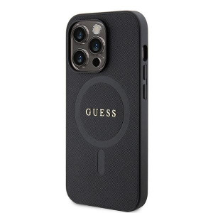 Оригинален гръб GUESS Saffiano MagSafe GUHMP15LPSAHMCK - iPhone 15 Pro черен - Img 2