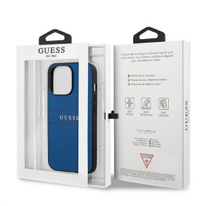 Оригинален гръб GUESS Saffiano Stripe GUHCP13LPSASBBL - iPhone 13 Pro син - Img 8