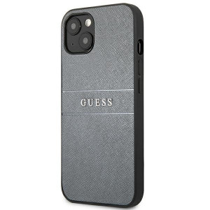 Оригинален гръб GUESS Saffiano Stripe GUHCP13SPSASBGR - iPhone 13 mini сив - Img 2