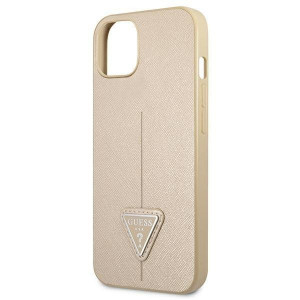 Оригинален гръб GUESS Saffiano Triangle Logo GUHCP13SPSATLE - iPhone 13 mini бежов - Img 6