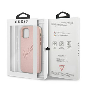 Оригинален гръб GUESS Saffiano Vintage Script GUHCP12LRSAVSRG - iPhone 12 Pro Max розов - Img 8