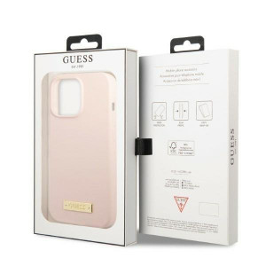 Оригинален гръб GUESS Silicone Logo Plate MagSafe GUHMP13XSPLP - iPhone 13 Pro Max розов - Img 8