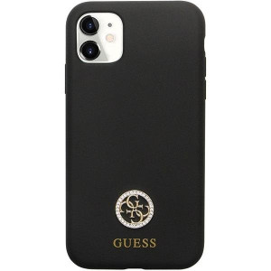 Оригинален гръб GUESS Silicone Logo Strass 4G GUHCN614DGPK Case - iPhone 11 черен - Img 3