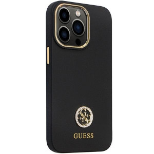 Оригинален гръб GUESS Silicone Logo Strass 4G GUHCP13LM4DGPK case - iPhone 13 Pro черен - Img 4
