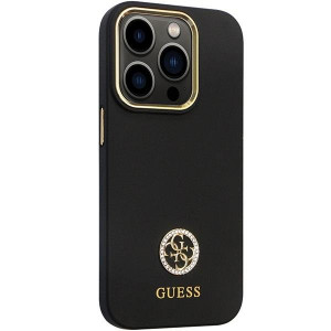 Оригинален гръб GUESS Silicone Logo Strass 4G GUHCP14LM4DGPK case - iPhone 14 Pro черен - Img 4