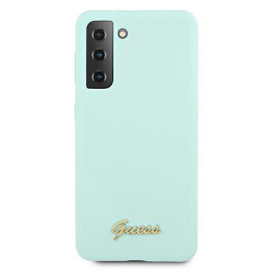 Оригинален гръб GUESS Silicone Script Metal Logo GUHCS21 5GMLSLMGLB - Samsung Galaxy S21+ 5G син - Img 3