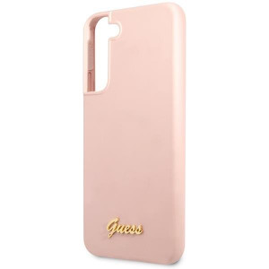 Оригинален гръб GUESS Silicone Script Metal Logo GUHCS23SLSLMGPP - Samsung Galaxy S23 розов - Img 6