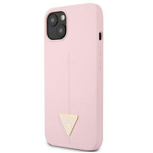 Оригинален гръб GUESS Silicone Triangle Logo GUHCP13MSLTGU - iPhone 13 лилав - Img 2