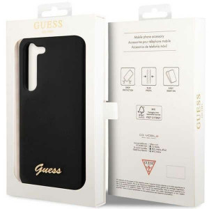 Оригинален гръб GUESS Silicone Vintage Gold Logo GUHCS23SSLSMK - Samsung Galaxy S23 черен - Img 8