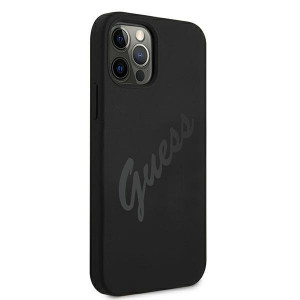 Оригинален гръб GUESS Silicone Vintage Script GUHCP12LLSVSBK - iPhone 12 Pro Max черен - Img 4