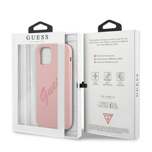 Оригинален гръб GUESS Silicone Vintage Script GUHCP12LLSVSPI - iPhone 12 Pro Max розов - Img 8
