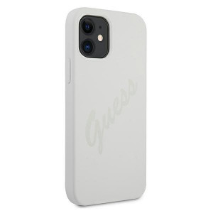 Оригинален гръб GUESS Silicone Vintage Script GUHCP12SLSVSCR - iPhone 12 mini сив - Img 4