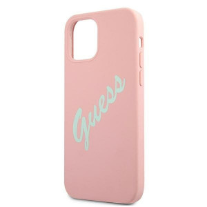 Оригинален гръб GUESS Silicone Vintage Script GUHCP12SLSVSPG - iPhone 12 mini розов - Img 6