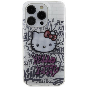 Оригинален гръб Hello Kitty IML Kitty On Bricks Graffiti - iPhone 14 Pro бял - Img 3
